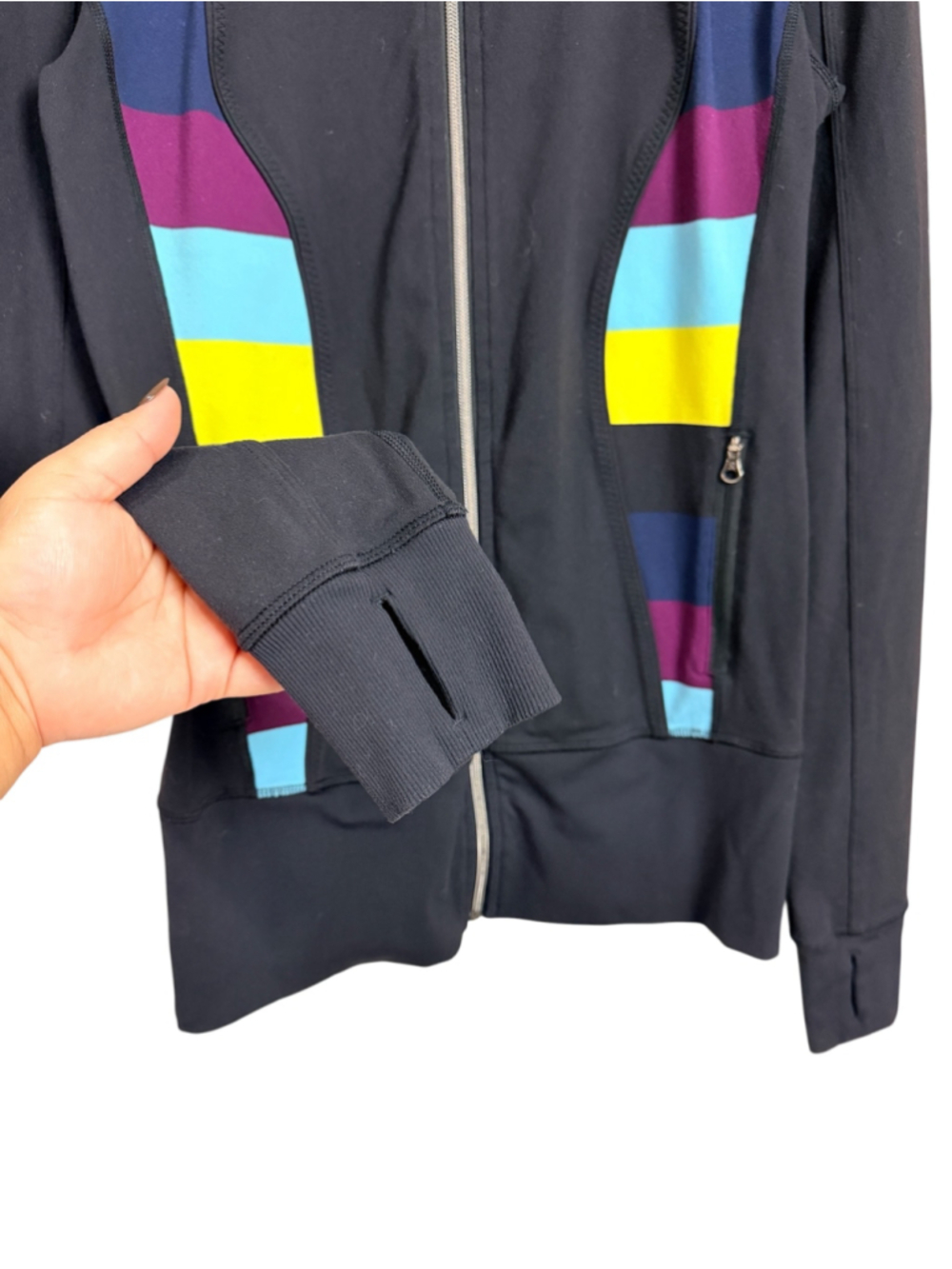 LULULEMON Nice Asana Black Jacket Luon Full Zip Athletic Gym Training Top, Sz 4 - Picture 10 of 16